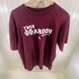 VTG Adidas Mississippi State Maroon Tee with White Logo